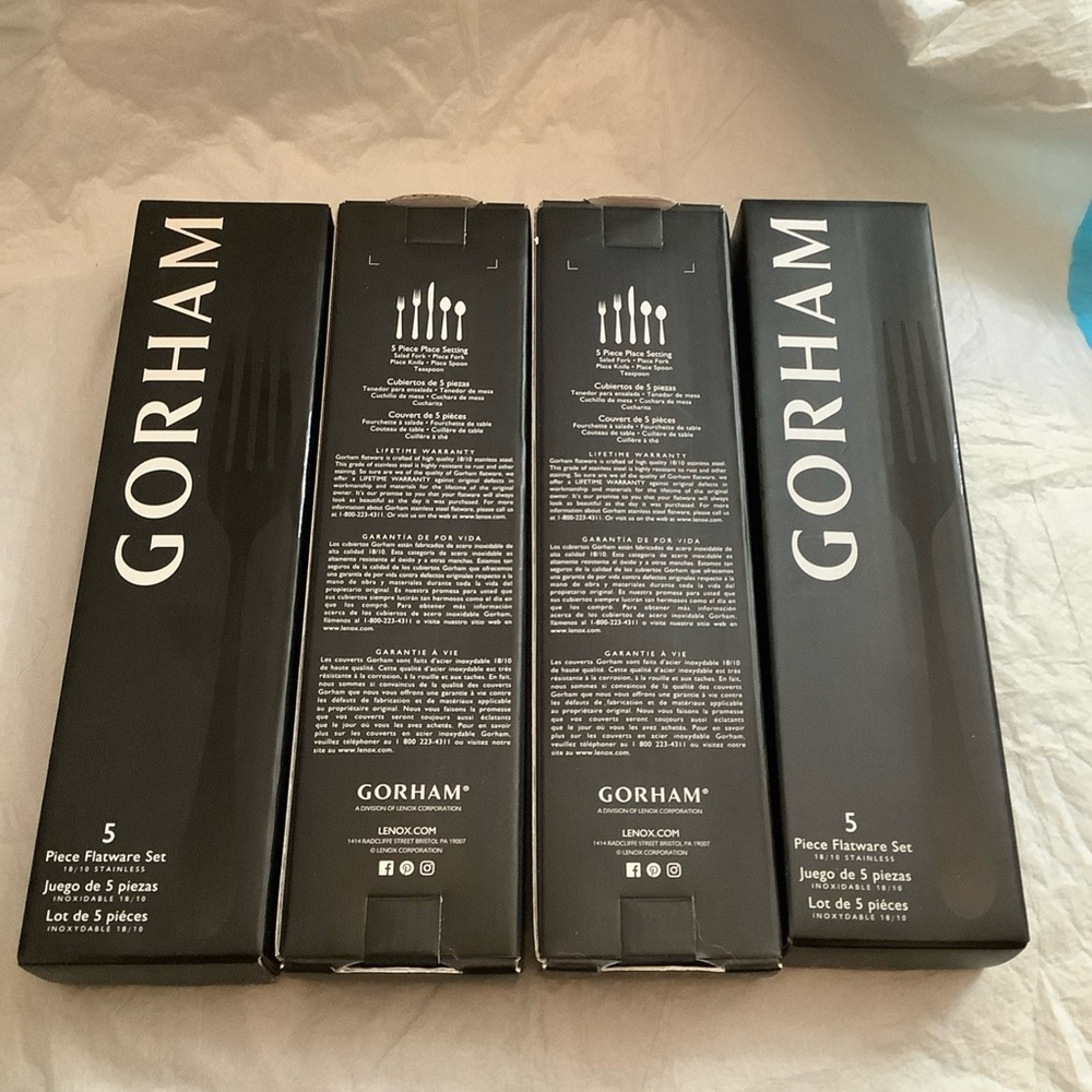 Gorham Crate & Barrel SCOOP Mirror 20-Piece Flatware Set New In Box​